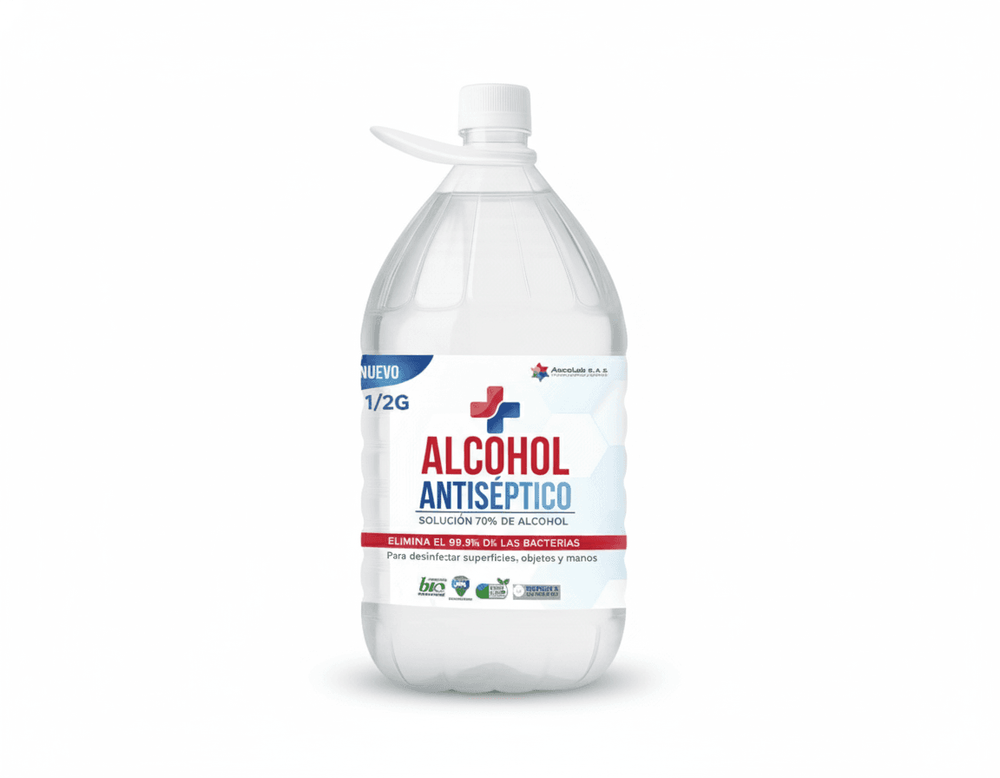 ALCOHOL ANTISÉPTICO - Desinfección Profesional de Manos y Superficies Alcohol Antiséptico 1/2 Galón
