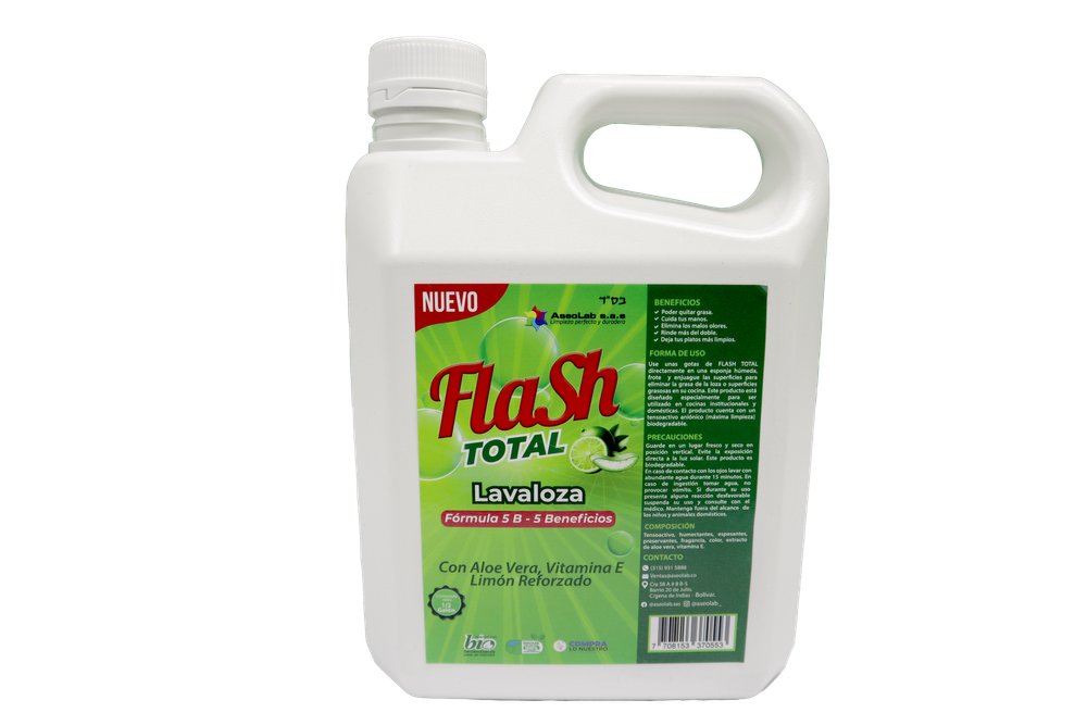 FLASH TOTAL - Lavaloza con Poder Limón y Aloe Vera Flash Total 1/2 Galón