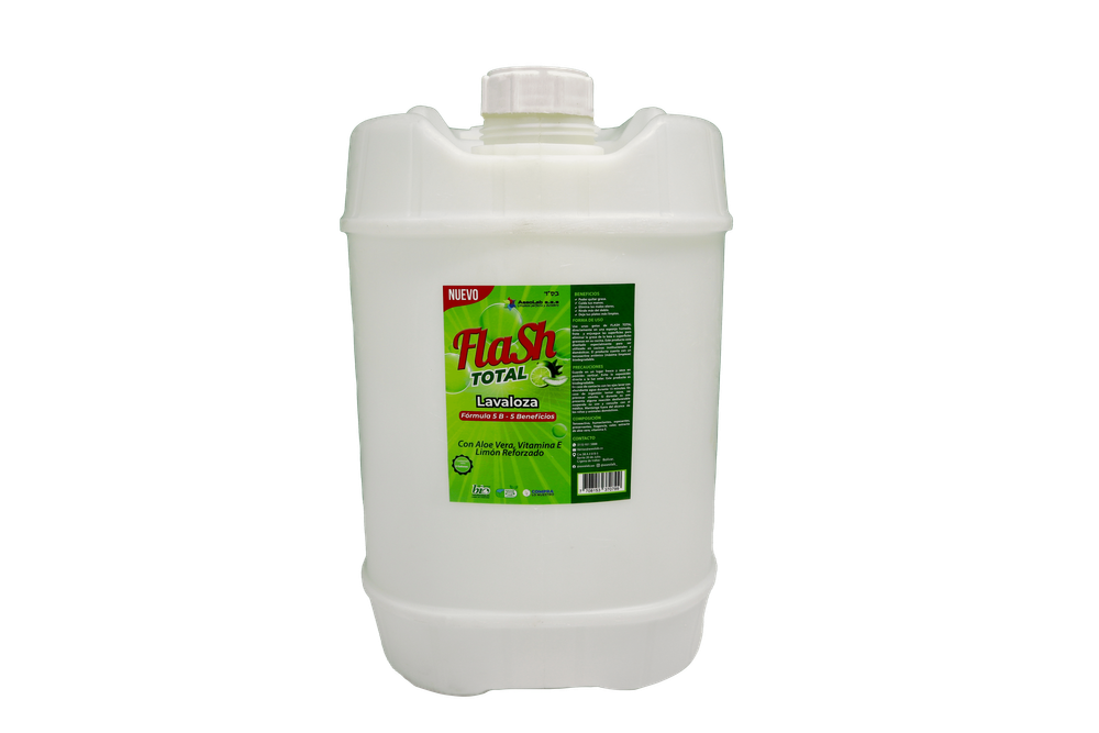 FLASH TOTAL - Lavaloza con Poder Limón y Aloe Vera Flash Total 5 Galones