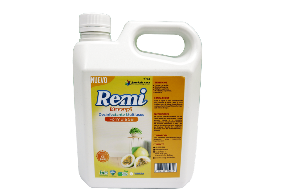 REMI MARACUYÁ - Limpiador Multiusos con Aroma Tropical Remi Maracuyá 1/2 Galón