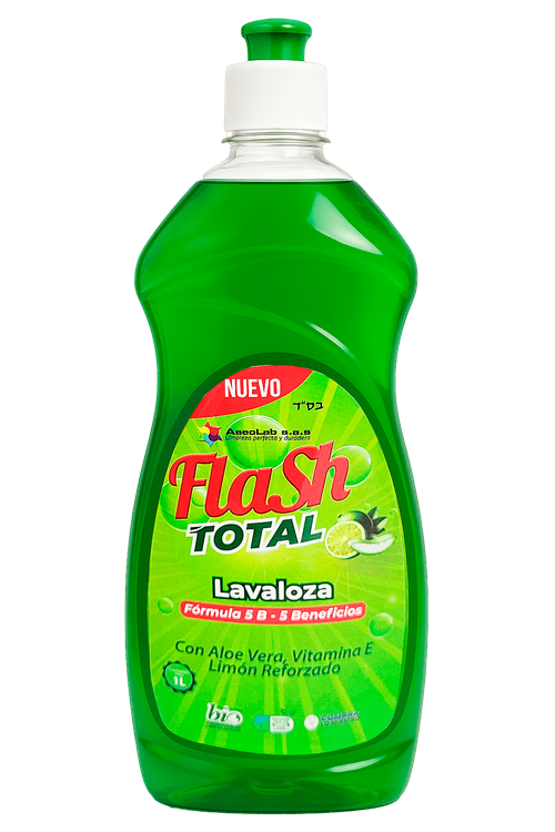 FLASH TOTAL - Lavaloza con Poder Limón y Aloe Vera Flash Total 1 Litro