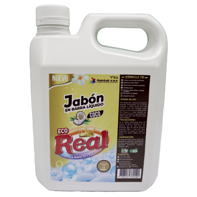 Jabón en Barra Líquido Real Coco 1/2 Galón