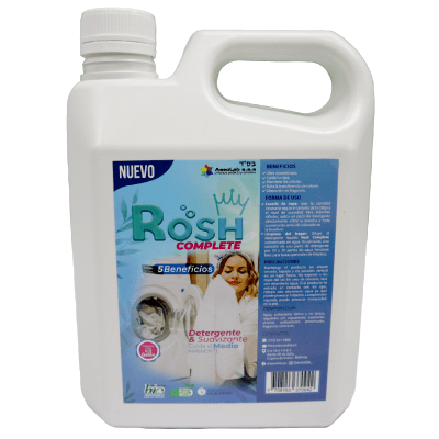 Detergente Líquido Suavizante Rosh Complete para ropa 1/2 Galón